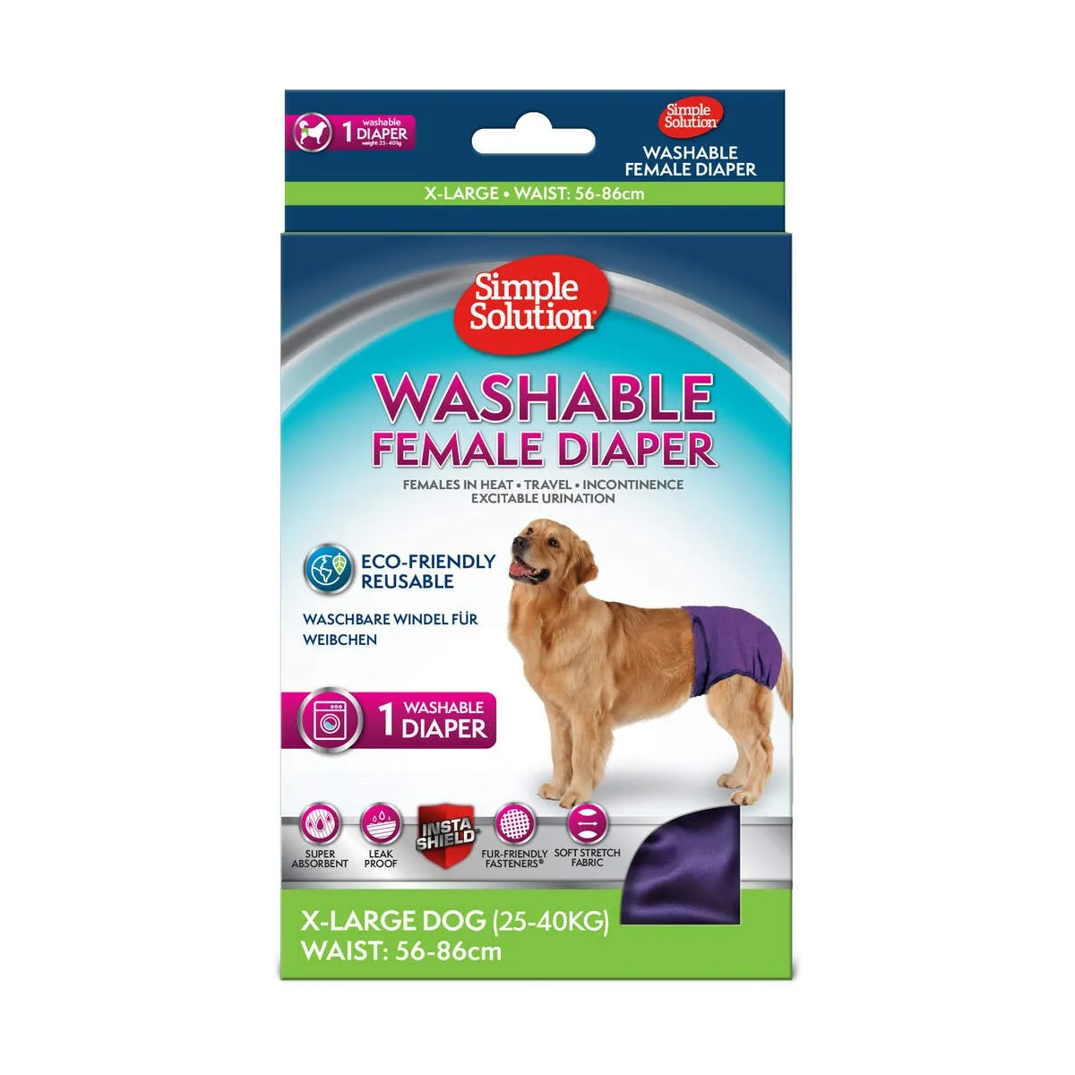 Simple Solution pestav mähe emasele koerale, XL, lilla - Tootepilt