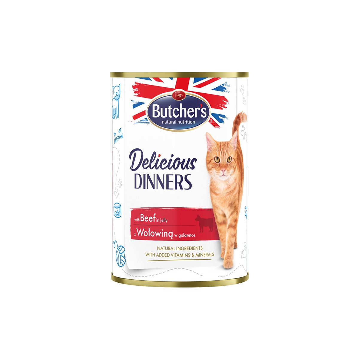 Butcher's kassi konserv Delicious Dinner veiselihatükkidega 400g - Tootepilt
