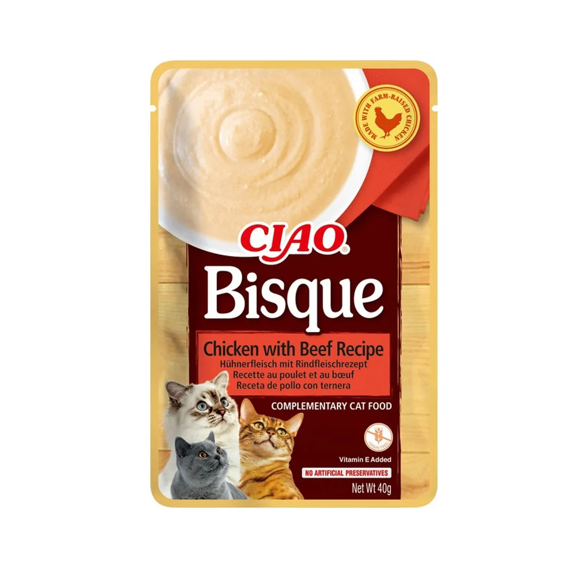 Churu maius kassile Ciao Bisque veise ja kanaga 40 g - Tootepilt
