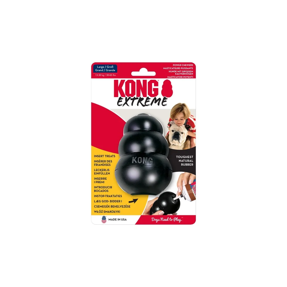 KONG Extreme täidetav koera mänguasi L, must