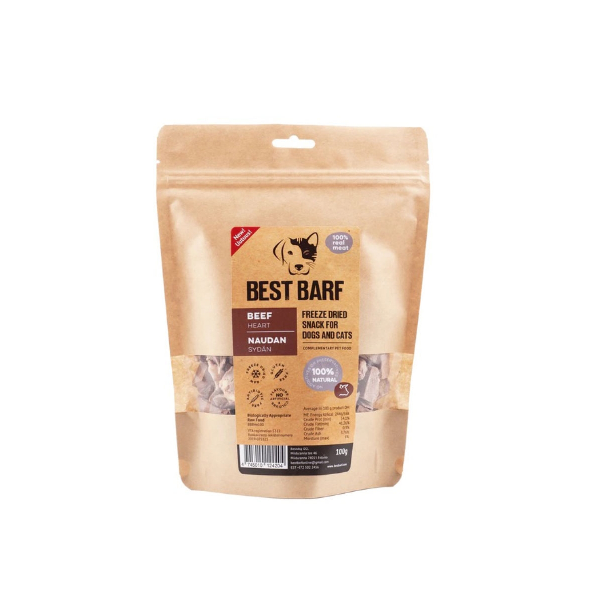 Best Barf külmkuivatatud maius veisesüda, 100 g - Tootepilt