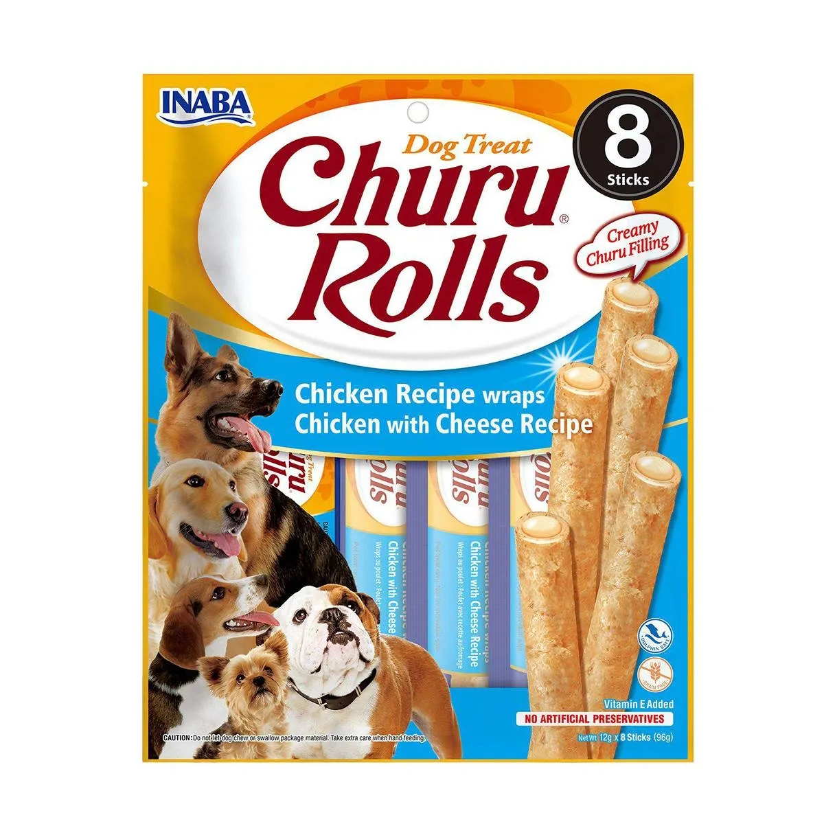 Churu Rolls koera maius, kana/juust, 8 tk - Tootepilt