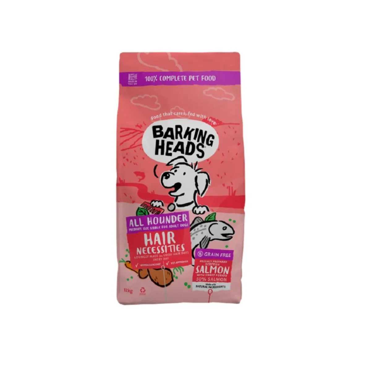 Barking Heads Hair Necessities koera kuivtoit lõhega, 12 kg - Tootepilt 1