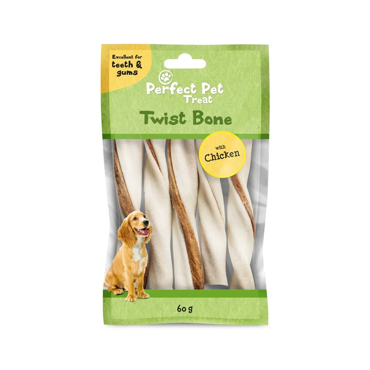 Perfect Pet Twist Bone koera närimispulk, kana, 5 tk, 60 g - Tootepilt