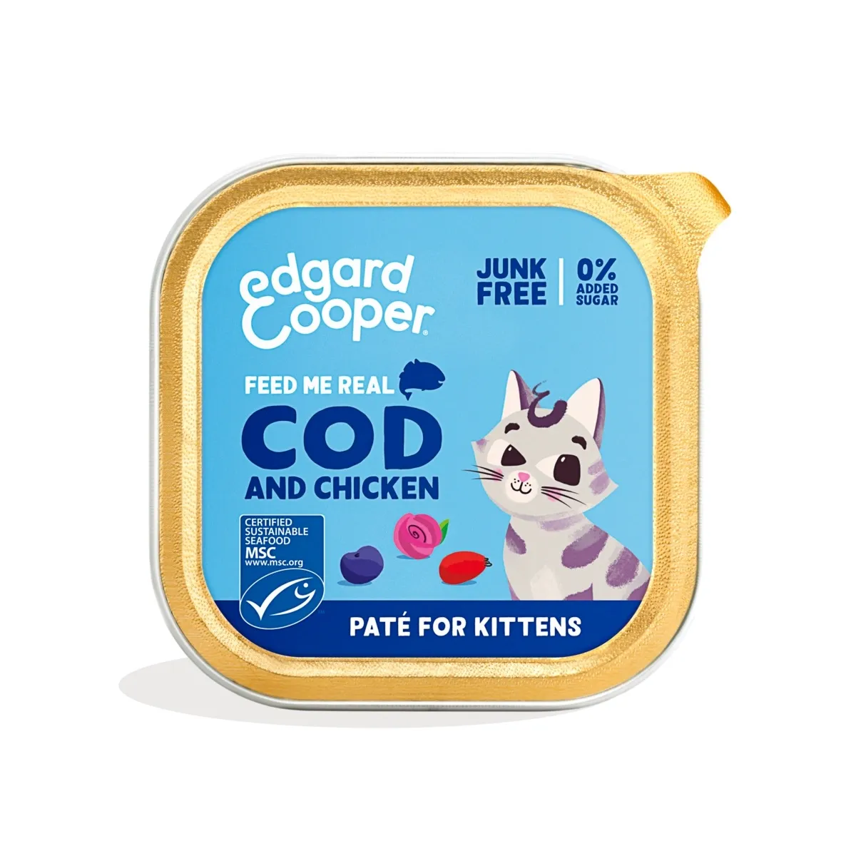 Edgard Cooper kassipojapasteet, tursk/kana, 85 g - Tootepilt
