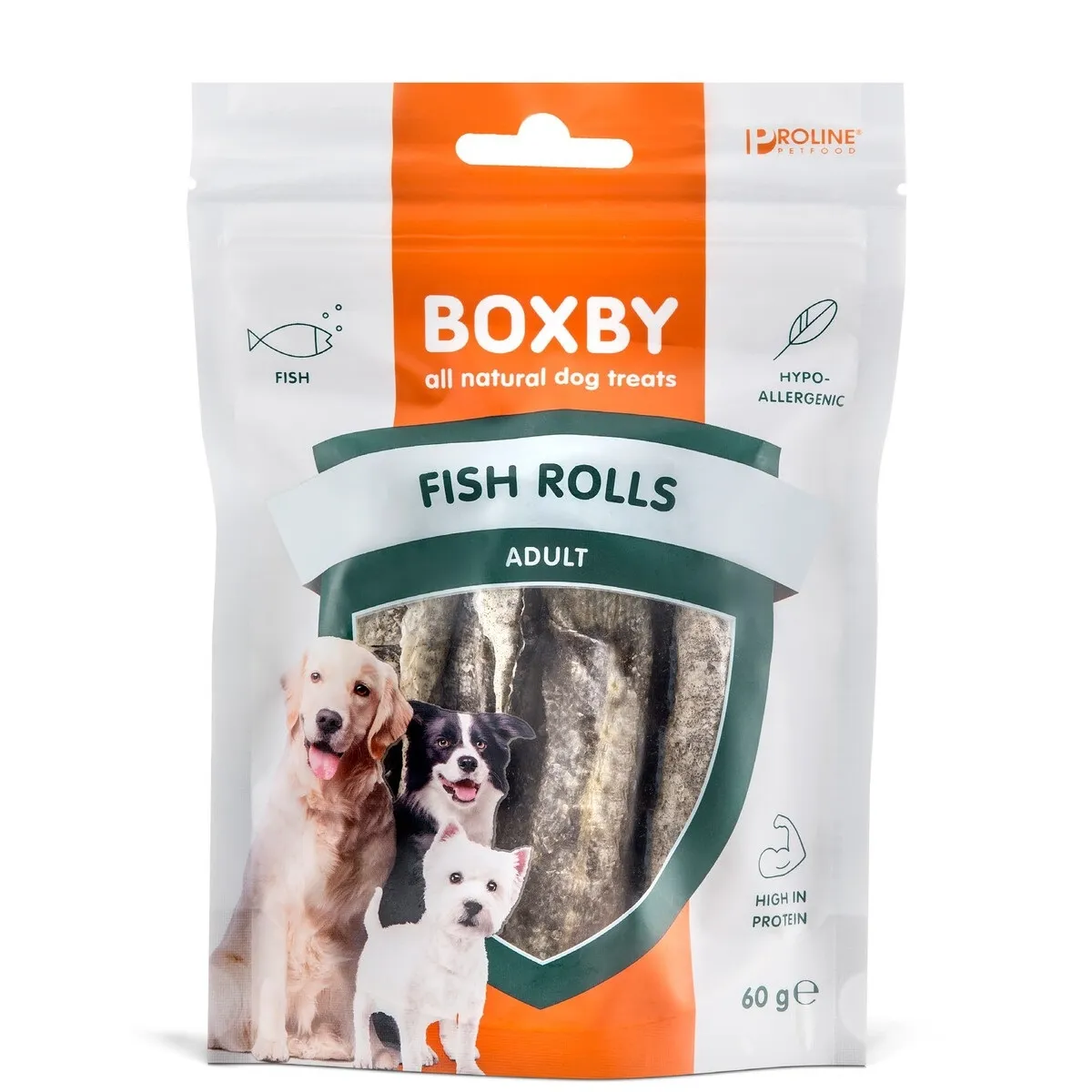 Boxby koera maius, kalarullid, 60 g - Tootepilt