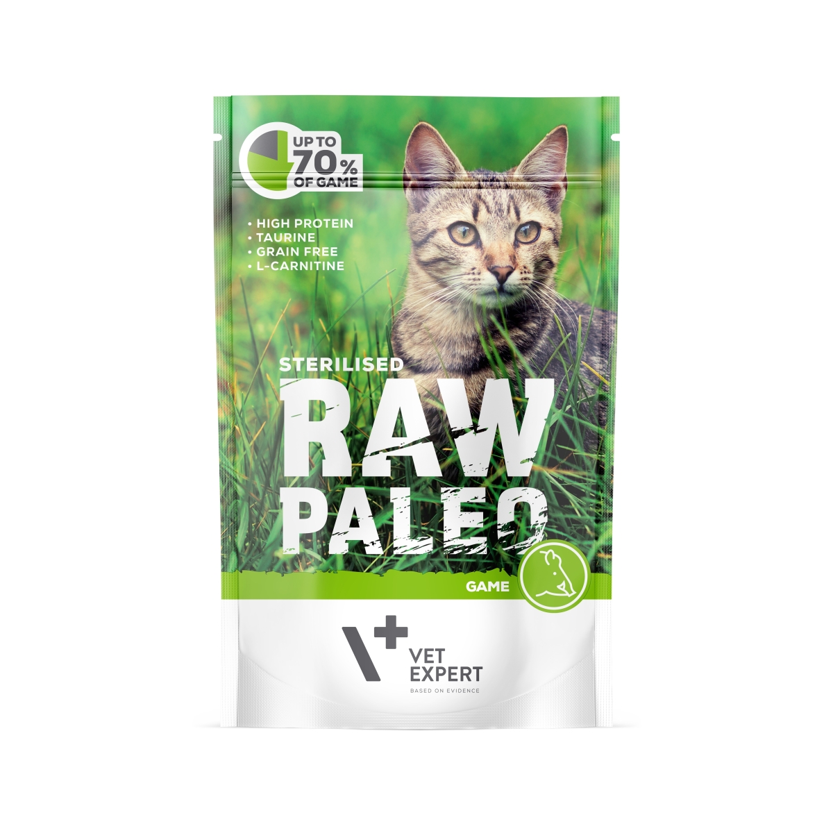 Raw Paleo einekotike steriliseeritud kassile ulukiga, 100 g - Tootepilt
