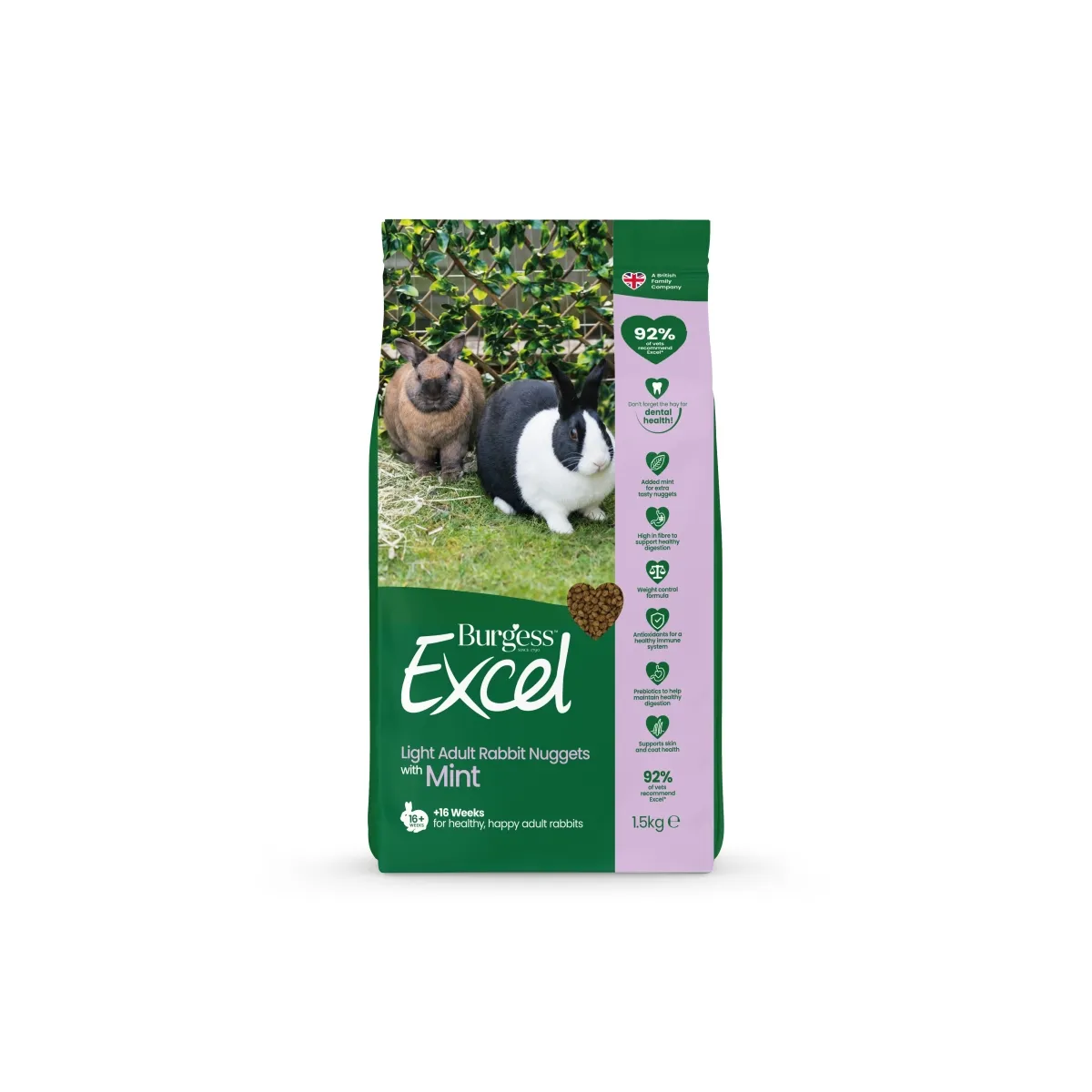 Burgess Excel küüliku täissööt Light 1,5 kg - Tootepilt