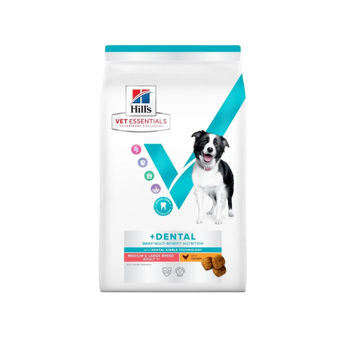 Hills VE MB+Dental kuivtoit keskmist/suurt kasvu koertele kanaga 10 kg - Tootepilt