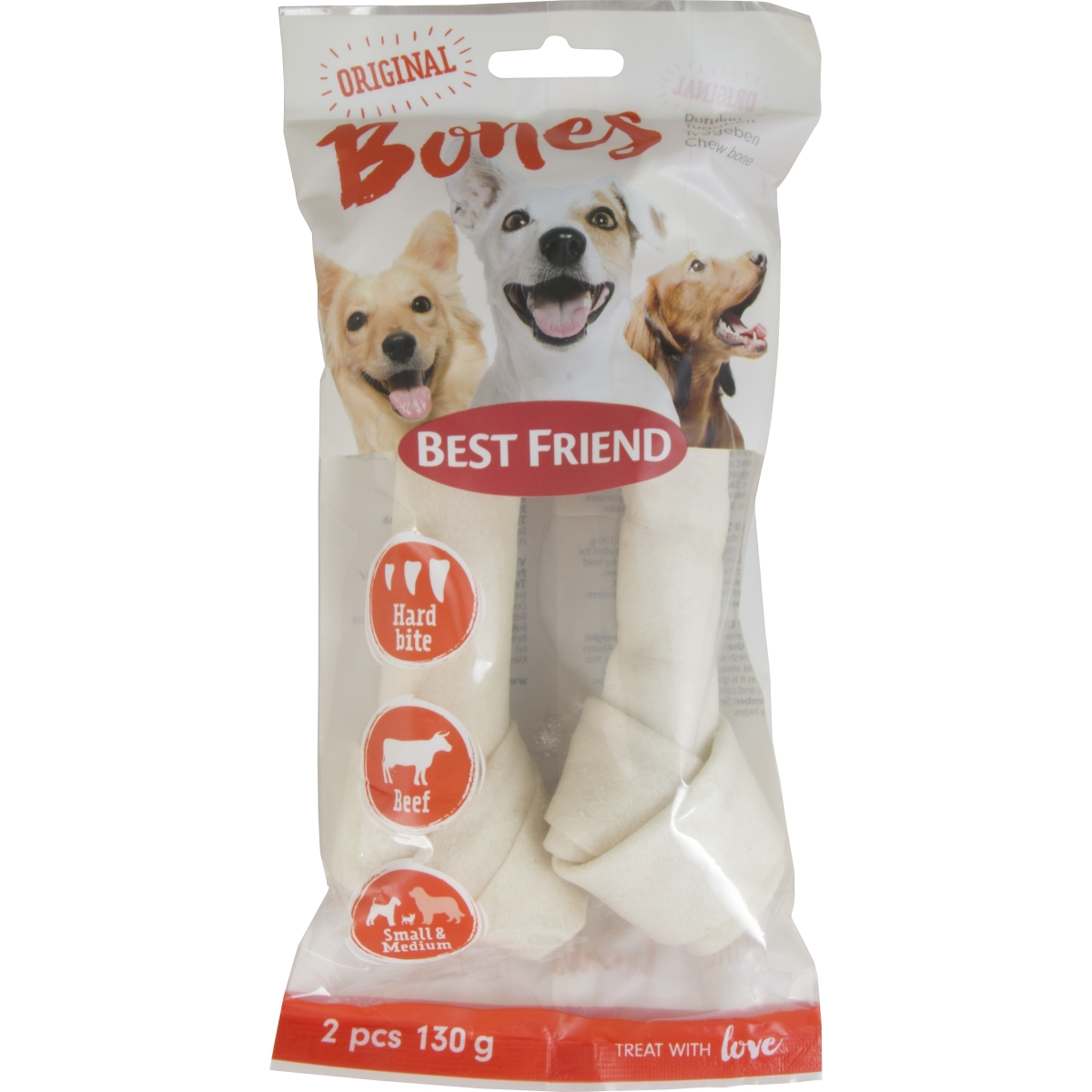 Best Friend valge sõlmkont S/M, 2 tk