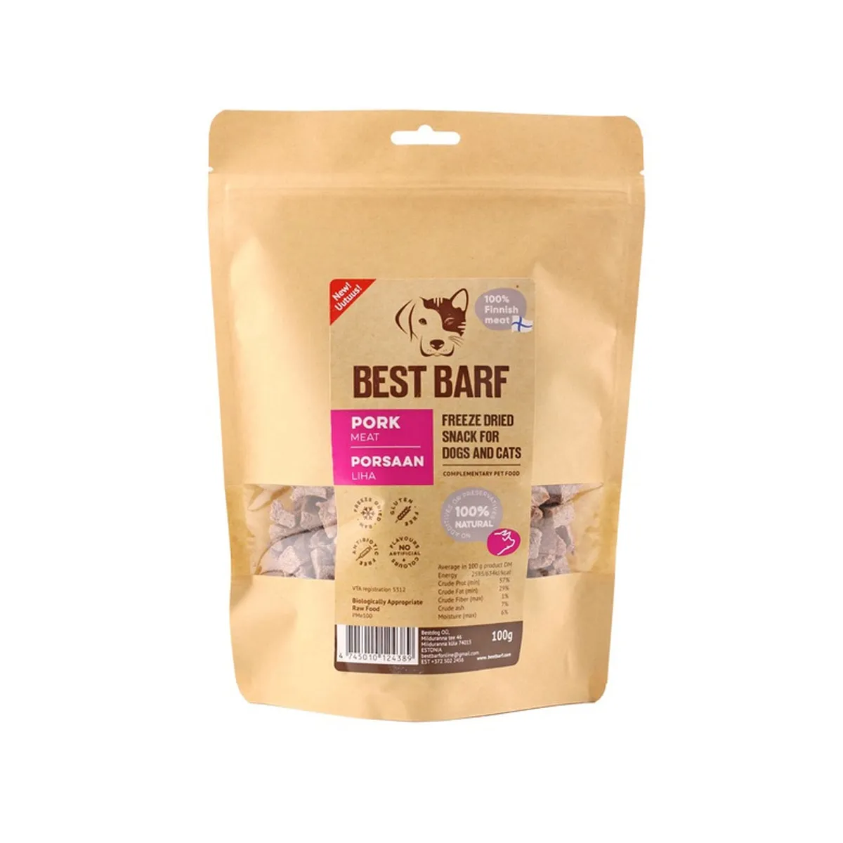 Best Barf külmkuivatatud maius, sealiha 100 g - Tootepilt 1