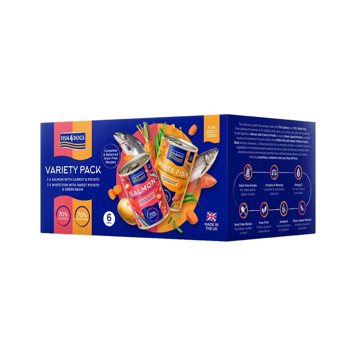 Fish4Dogs konserv koertele multipakk kala/köögiviljad 395g N6 - Tootepilt