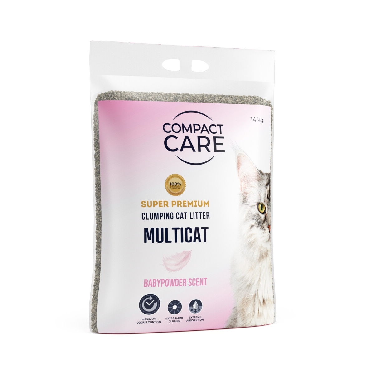 Compact Care Multicat Babypowder lõhnastatud kassiliiv, 14 kg - Tootepilt 1