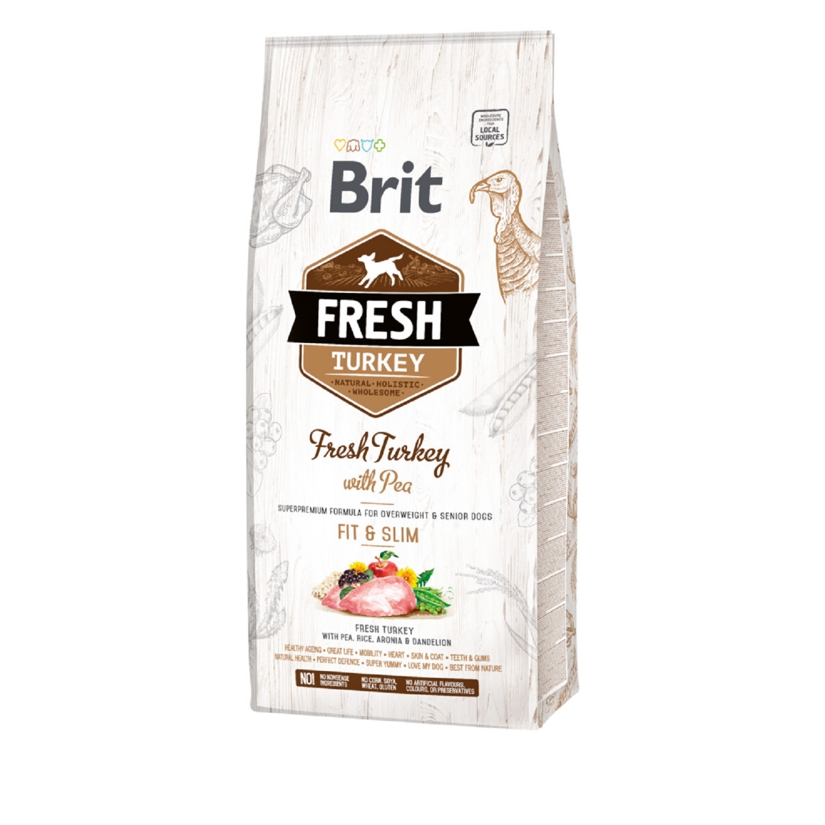 Brit Fresh Fit & Slim koera kuivtoit, kalkun/hernes, 12 kg - Tootepilt 1