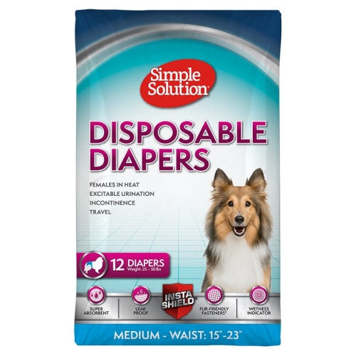 Simple Solution ühekordne mähe, emasele koerale, M suurus, 12 tk
