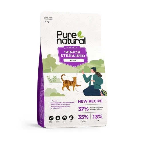Purenatural Senior kuivtoit steriliseeritud kassile, kalkun, 2 kg