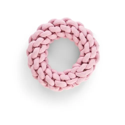 Little & Bigger kutsika mänguasi, Basics punutud rõngas, 17 cm, roosa