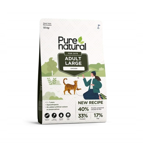 Purenatural kuivtoit suurele kassile, kana, 10 kg