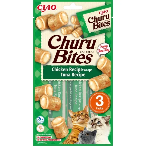 Churu Bites kassi maius, kana/tuunikala, 3 tk