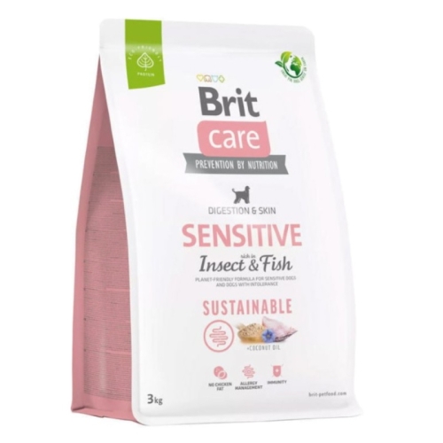 Brit Care Sensitive kuivtoit koertele putukavalgu ja kalaga, 3 kg
