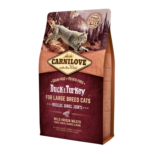 Carnilove kuivtoit suurt tõugu kassidele pardi ja kalkuniga 2 kg