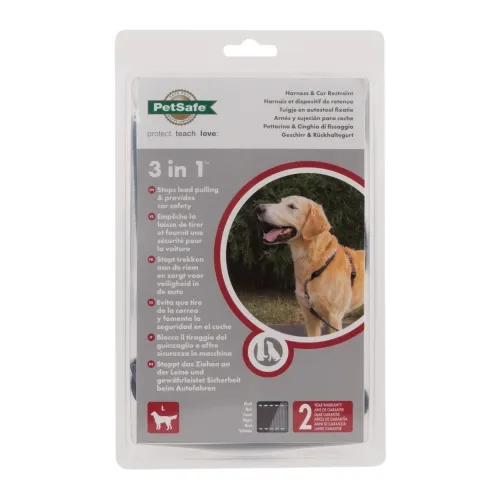 PetSafe 3 in 1™ traksid ja auto turvarihm L, must