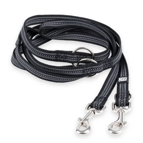 Pro Dog Multi koera jalutusrihm helkuriga, 2 x 300 cm, must