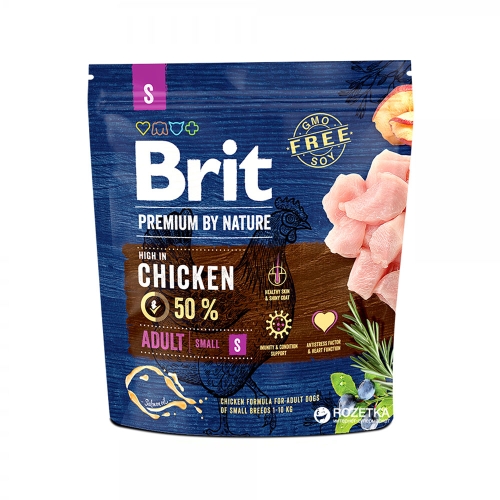 Brit Premium kuivtoit väikest tõugu koertele, kanaga 1 kg