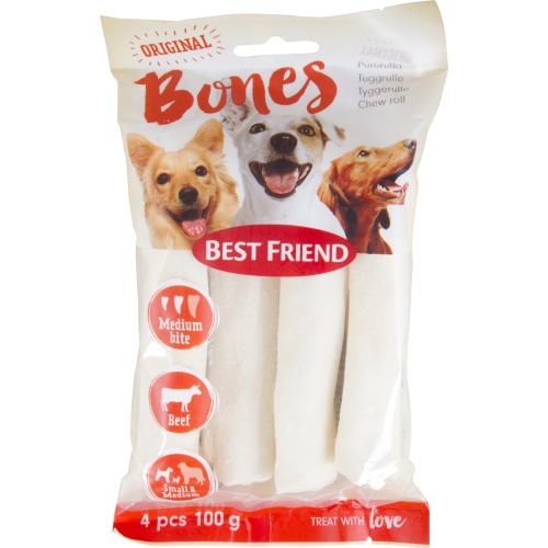 Best Friend valge närimisrull M/S, 4 tk