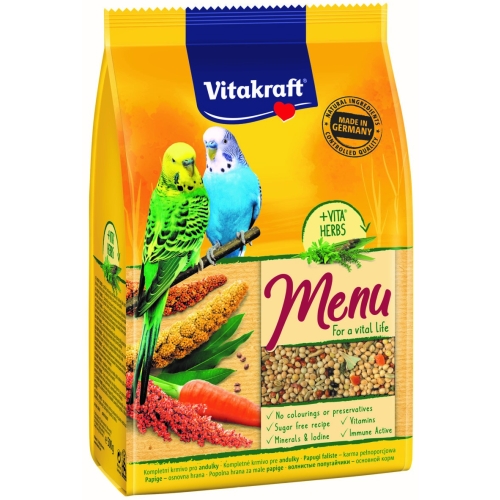 Vitakraft viirpapagoide täissööt Premium Menu, 500 g