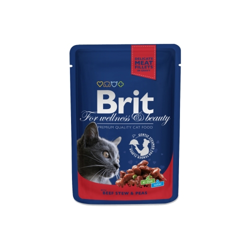 Brit Premium einekotike kassidele, loomaliha ja hernestega 100 g