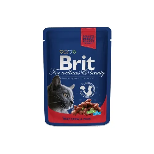 Brit Premium einekotike kassidele, loomaliha ja hernestega 100 g