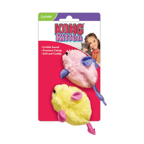 Kong Kitten Mice tekstiilist hiired kassidele, 2 tk