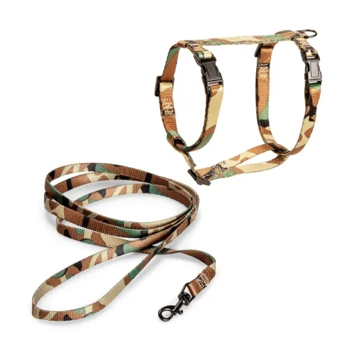 Basic kassi traksid ja jalutusrihm mustriga, L, camo