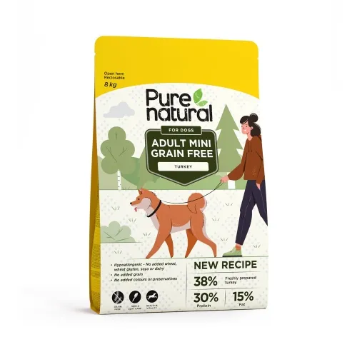 Purenatural Mini koera kuivtoit, kalkun, teraviljavaba, 8 kg