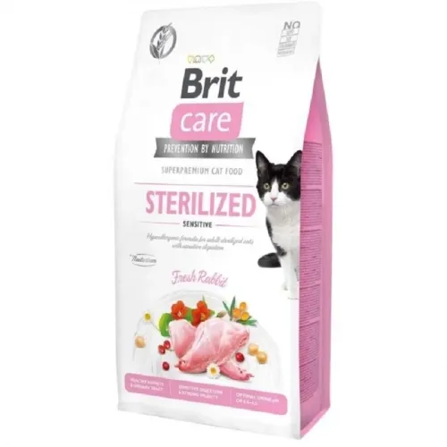 Brit Care Sterilized Sensitive kassi kuivtoit, küülik, 2 kg