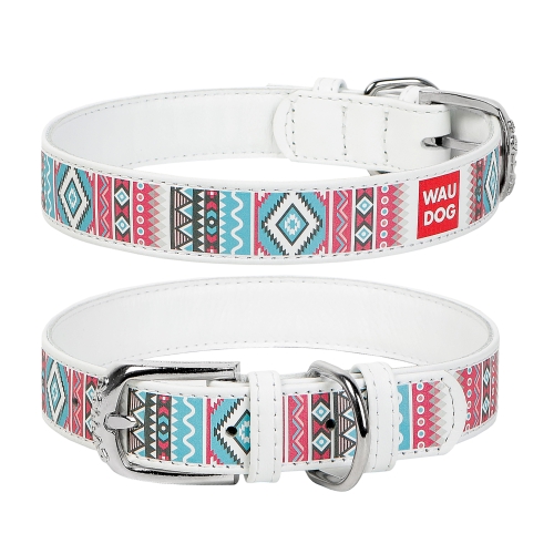 Collar Waudog Ethno koera kaelarihm 12 mm 21-29 cm, valge