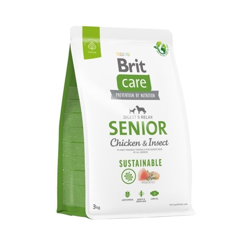Brit Care kuivtoit eakatele koertele putukavalgu ja kanaga, 3 kg