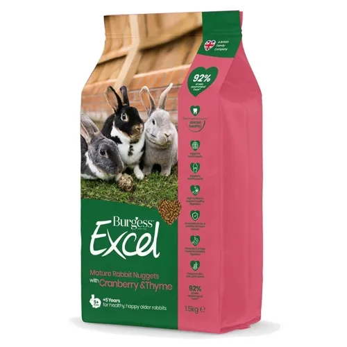 Burgess Excel küüliku täissööt Mature Cran&Thyme 1,5 kg