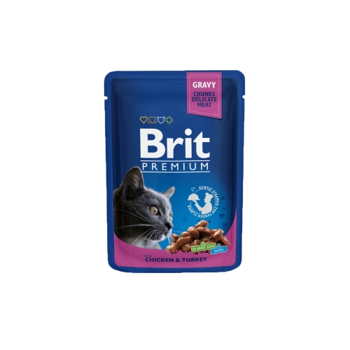 Brit Premium einekotike kassidele, kana ja kalkuniga 100 g