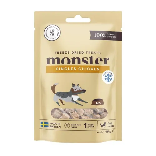 Monster Dog külmkuivatatud maius koerale, kana, 45 g