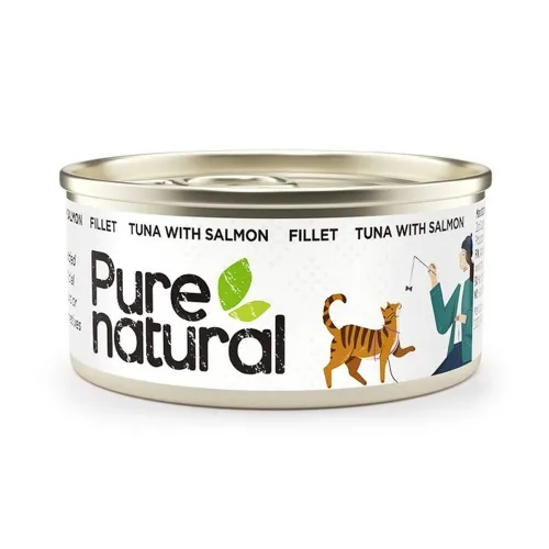 Purenatural kassi konserv, tuunikala/lõhe, 70 g