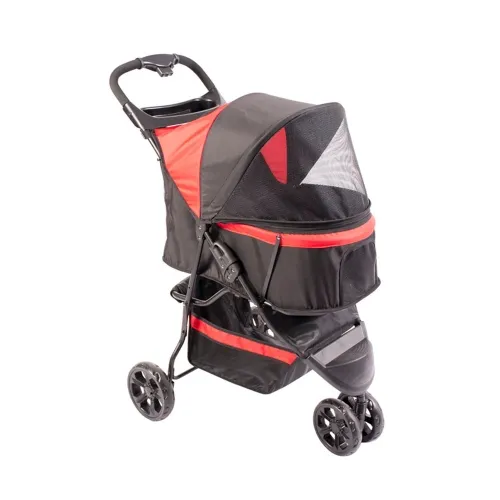 Duvoplus Buggy jalutuskäru 3-rattaga, must/punane