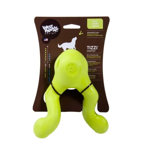 West Paw Tizzi kummist mänguasi koertele L, roheline