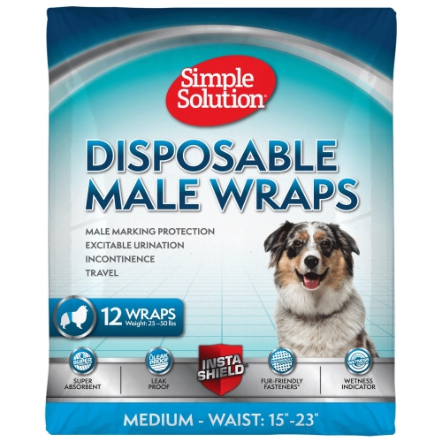 Simple Solution ühekordne mähe, isasele koerale M suurus, 12 tk