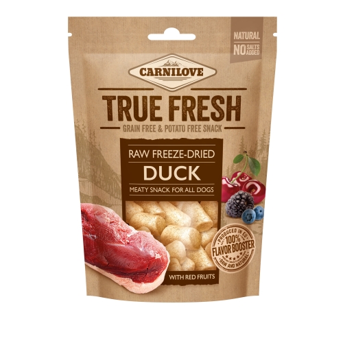 Carnilove Raw külmkuivatatud maius koertele pardi ja marjadega, 40 g