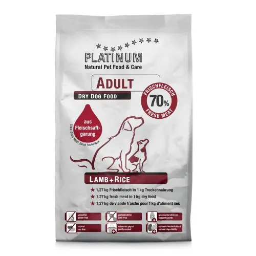 Platinum koeratoit lambaliha ja riisiga, 1,5 kg