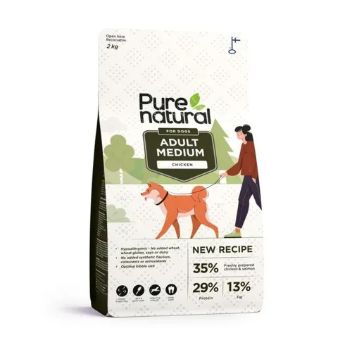 Purenatural koera kuivtoit keskmist tõugu koerale, 2 kg