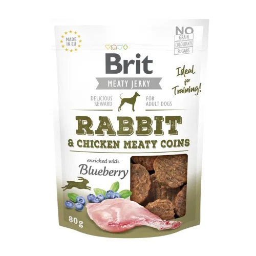Brit Jerky Snack Meaty Coins koera maius jäneselihaga, 80 g