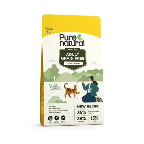 Purenatural kassi kuivtoit, kalkun/kana, teraviljavaba, 10 kg